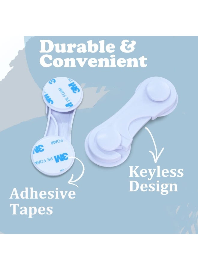 أقفال أمان للأطفال من البلاستيك المقوى لمقاومة الأطفال الصغار، 3 قطع، حماية فعالة للأدراج والخزائن والدواليب والثلاجات والميكروويف، أقفال أمان ضد فتح الأطفال بعنف، حماية الأصابع والأدوات الحادة والمنظفات، تصميم عصري أبيض يناسب جميع الأثاث، تركيبه سهل للبالغين وصعب على الأطفال، أقفال أمان منزلية للأطفال الرضع والمشاة في مرحلة الحبو والمشي، وسيلة حماية أساسية للمنزل لمنع وصول الأطفال إلى المخاطر اليومية، منتجات أمان أطفال عالية الجودة تضمن ترتيب المنزل وسلامة الطفل - Image 5